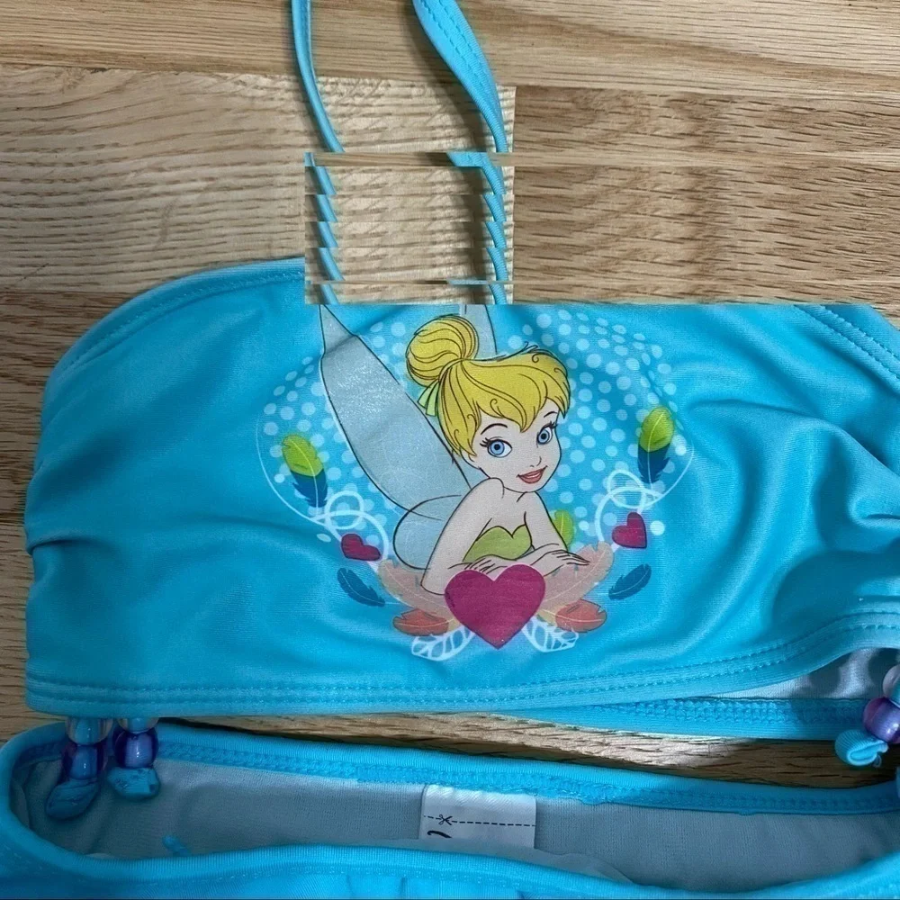 Tinker Bell Swim Suit 2 Piece Disney Store Sz 4 Girls Blue